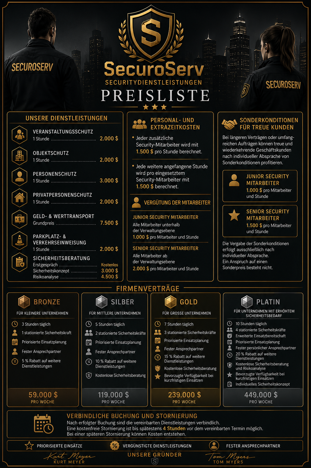 SecuroServ Preisliste